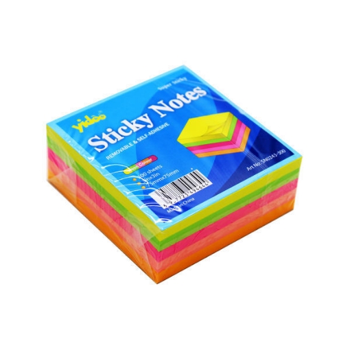 Picture of بوست ايت ورق 5 لون فسفوري، مقاس 75 × 75 مم 300 ورقة - يادوو موديل SN0243