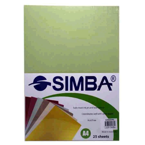 Picture of Copy Paper Pack, Light Green 210 gsm 25 Sheets A4 - Simba 