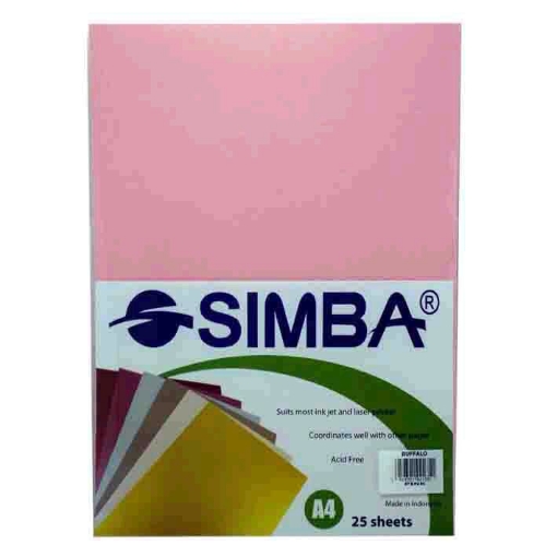 Picture of Colored Photocopy Paper Pack 25 Sheets, Pink Striped A4 - Simba