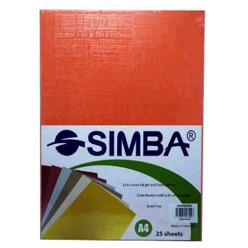 Picture of Colored Photocopy Papers, 25 Sheets A4 210 gsm - Simba Hong Kong