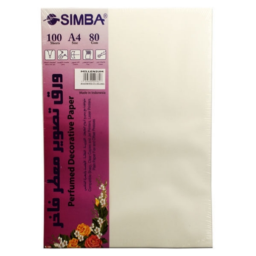 Picture of Metallic Scented Copy Paper Pack 4 Color 80gsm 100 Sheets A4 - Simba.