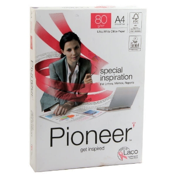 Picture of A package of photocopy papers 80 g, 2 perforations, 500 sheets of A4 Pioneer