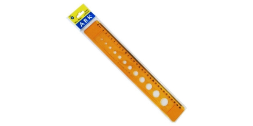 Picture of Circles template ruler, Honey Color, 30 cm - Ark