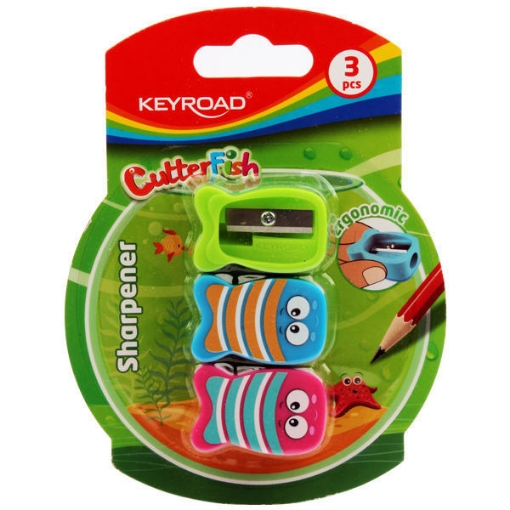 Picture of Sharpener 3 Pieces Plastic Fish-shaped Keyroad Model KR972122