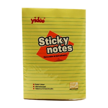 Picture of  Post it Yellow ruler 150x210mm - 6x8 Yidoo Model A07L