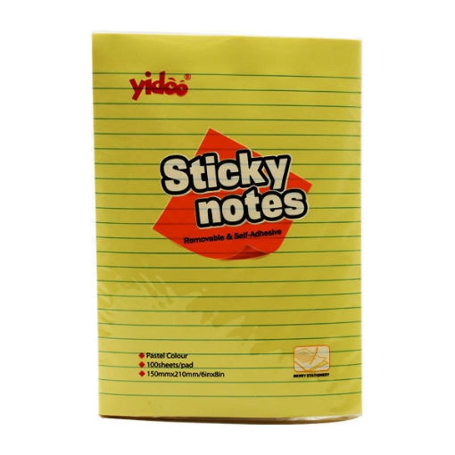 Picture of  Post it Yellow ruler 150x210mm - 6x8 Yidoo Model A07L