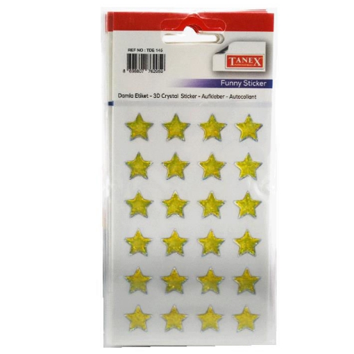 Picture of Stars Stickers sheet, Yellow 24 Pieces - Tanex TDE145