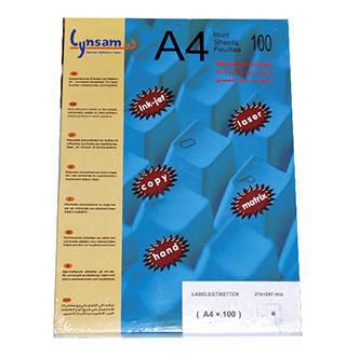 Picture of 100 Computer Labels A4 Sheets, 24 Labels/Sheet, 70 x 37 mm – Lynsam