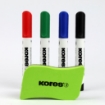 Picture of Whiteboard marker Set round 4 colors + White board eraser kores Model 20863