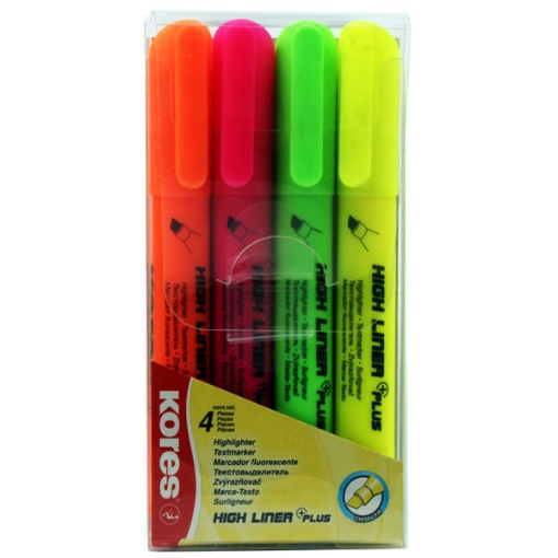 Picture of Highlighter set Chisel tip 4color + indicator KORES Model 36040.