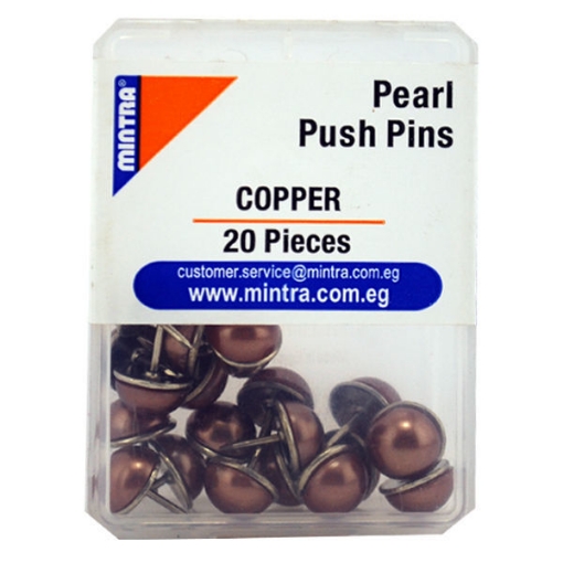 Picture of Pearl Push Pins Copper Z29 20 Pieces - Mintra 95656