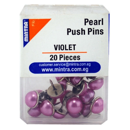 Picture of Push Pins, Pearl Shape Violet 20 Pieces - Mintra 95651