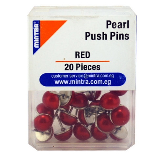 Picture of Push Pins, Pearl Shape red Z1 20 Pieces - Mintra 95644