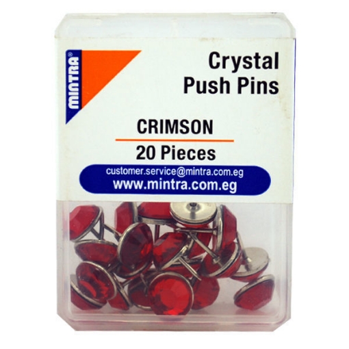 Picture of Set of Crystal Push Pin 20 Pieces Crimson 11,24g - Mintra 95667