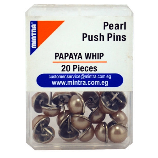 Picture of Pearl Shape Papaya Whip Push Pins 20 Pieces - Mintra 956