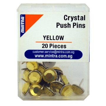 Picture of Set of Crystal Push Pin 20 Pieces Yellow 26, 24g - Mintra 95674