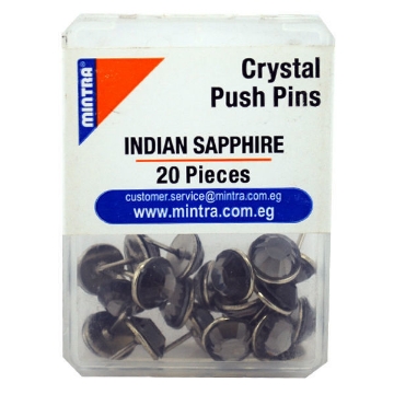 Picture of Set of Crystal Push Pin 20 Pieces Indian Sapphire Color, 24g - Mintra 95