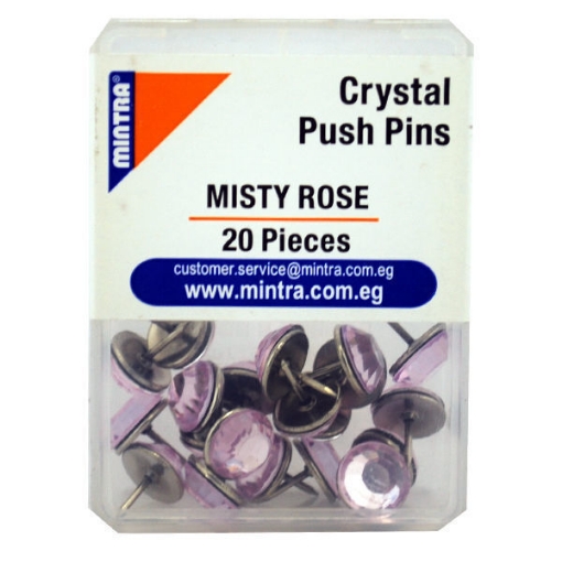 Picture of Crystal Push Pin 20 Pieces, Misty Rose Color3, 24 gm - Mintra 956