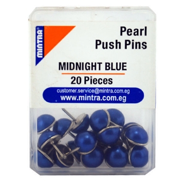 Picture of Set of Pearl Push Pin 20 Pcs Midnight Blue Z37 24g - Mintra 