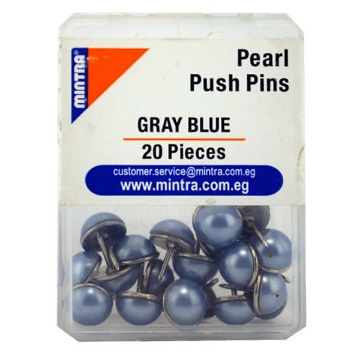 Picture of Set of Pearl Push Pin 20 Pieces Gray Blue Z15 24g - Mintra 95645