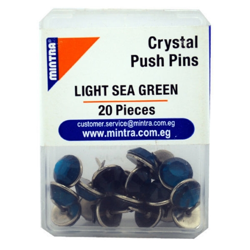 Picture of Set of Crystal Push Pins 20 Pieces Light Sea Green 6, 24g - Mintra