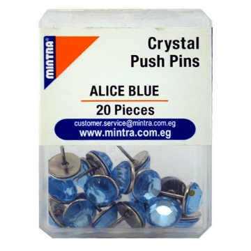 Picture of Set of Crystal Push Pins 20 Pieces Alice Blue Color 1, 24g - Mintra 9566