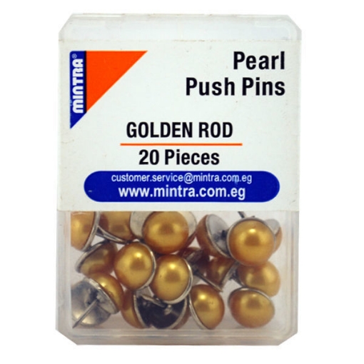 Picture of Set of Pearl Push Pin 20 Pieces Golden Rod Z50 24g - Mintra 9565