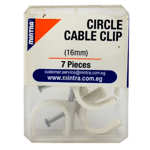 Picture of Round Plastic Cable Clips Pack F-16, 7 Pieces - Mintra 94459