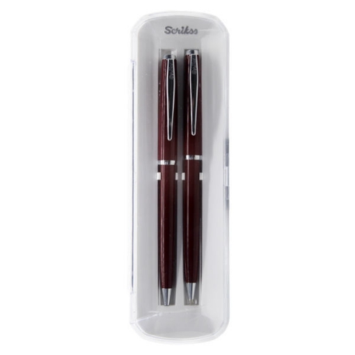 Picture of Turkish Vintage 52 Set (Ballpoint Pen + Lead Pencil) Burgundy - Scrikss 86633