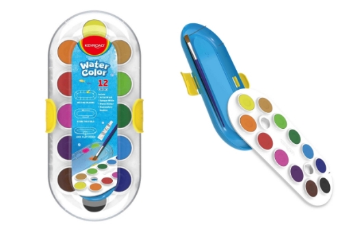 Imagen de Caja de Pintura Acuarela 12 Colores + Pincel – Keyroad Modelo KR971829