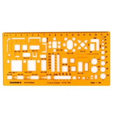 Picture of Furniture Template 1:100 Orange - Isomars M 1850