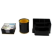 Picture of 3 Pieces Office Accessories Set (Paper + Pen Cup + Clip Box) Black - Ark 1194