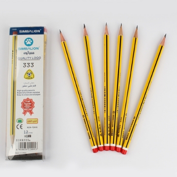 Picture of  Pencil - Simbalion - 2 HP - Medical Triangle - Color (Black * Yellow) - HB333-HB333a