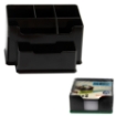 Picture of Desk Organizer (Card Holder, Pen Holder, and Slot Tape Cutter) Clear Plastic - Ark 1193