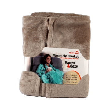 Picture of Warm Blanket with pockets Microfiber Size 152x127cm Sherpa Mintra