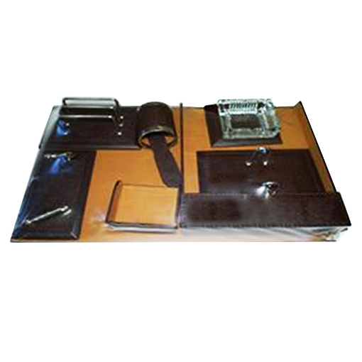 Picture of Leather Desk Set 1 Tier 9 Pieces