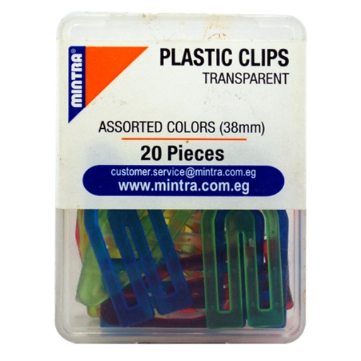 Picture of Set of Plastic Paper Clips Transparent Colors 38mm – Mintra