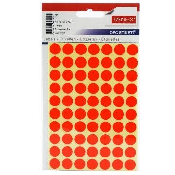 Picture of HANDWRITING LABEL TANEX FUSHCIA ROUNDED 13 MM 5 SHEETS A5 / 70 MODEL OFC-129 