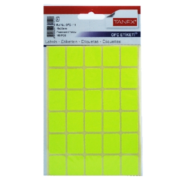 Picture of Green Office Labels 5 Sheets 23 x 19 mm A5 - Tanex OFC-111