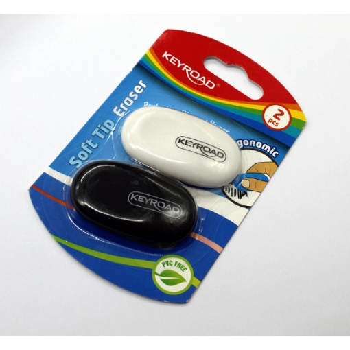 Picture of Eraser with soft tip 2 Pcs card, Keyroad, Model KR971240