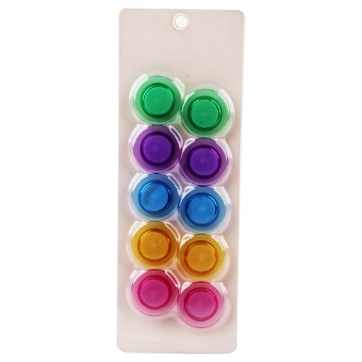 Picture of Round Whiteboard Magnet Transparent Colors 10 Pieces with Card 3 cm