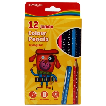 Picture of Wooden Pencils Medical triangle 12 colors jumbo Keyroad Model KR971349