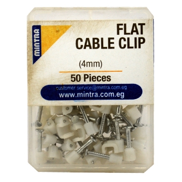 Picture of YF – 4 Square Plastic Cable Clips, 50 Pieces 4mm - Mintra 94462