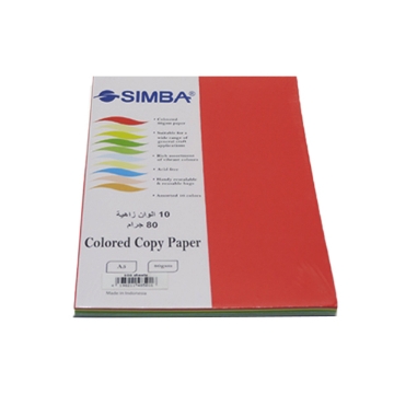 Picture of Paper Pack 10 Color 80 gm 100 Sheets A5 - Simba