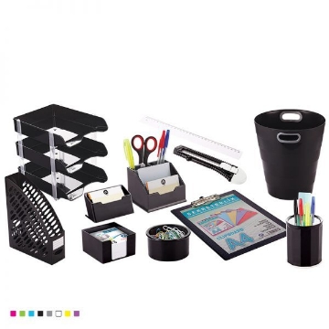 Picture of Black Office Supplies Set 12 Pieces - Ark 1500