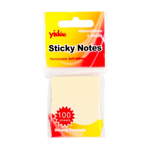 Picture of Sticky Notes Yellow 40×50 mm 100 Sheets - Yidoo