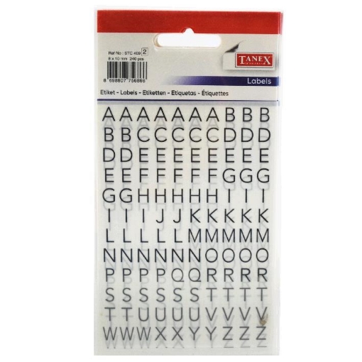 Picture of English Letters Shape Sticker, 120 Pieces, 2 Sheets, 8*10mm - Tanex STC-409