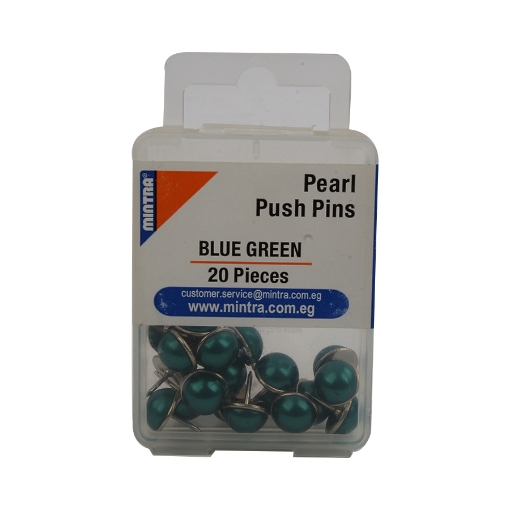 Picture of Push Pins, Pearl Shape Turquoise 20 Pieces - Mintra 9566