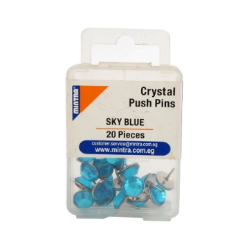 Picture of Set of Crystal Push Pin 20 Pieces Sky Blue 43,24g - Mintra 95677