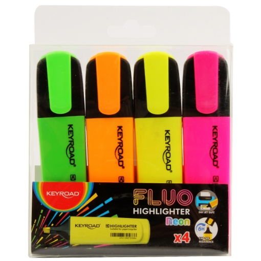 Imagen de Set de 4 Marcadores Fluorescentes Keyroad Modelo KR972163